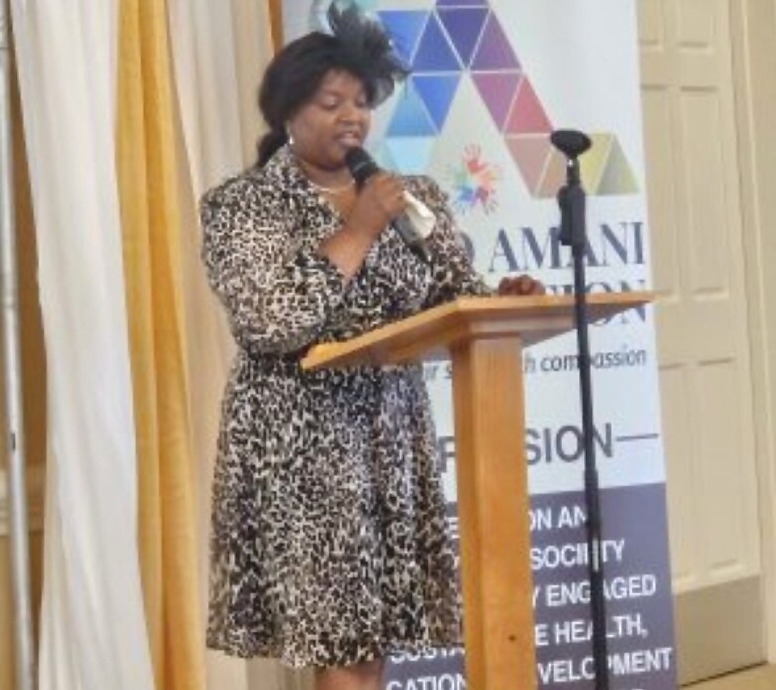 Phyllis Njoki speaking at a foundation event